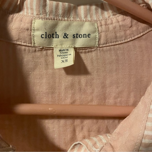 Lightweight striped pink shortsleeved button-up from Cloth & Stone - Picture 2 of 4
